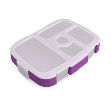 Bentgo Kids Tray mit transparentem Deckel (Lila) – 5 Fächer, zum Vorbereiten über Nacht, ideal als Snack-Box unterwegs