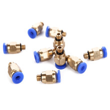Eowpower 10 ks PC4-M6 pneumatick priamy spoj pre vonkaj priemer 4 mm nylonovej trubice so z vitom M6