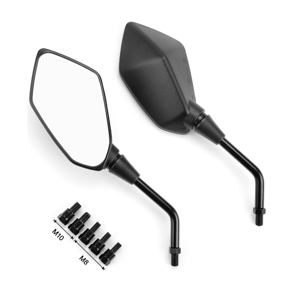 Kemimoto Universal Motorcycle Mirrors Convex Handlebar Rear View Side 708445758592