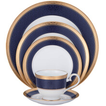 Noritake Odessa Cobalt Gold 5Piece Place Dinnerware Setting in BlueWhite