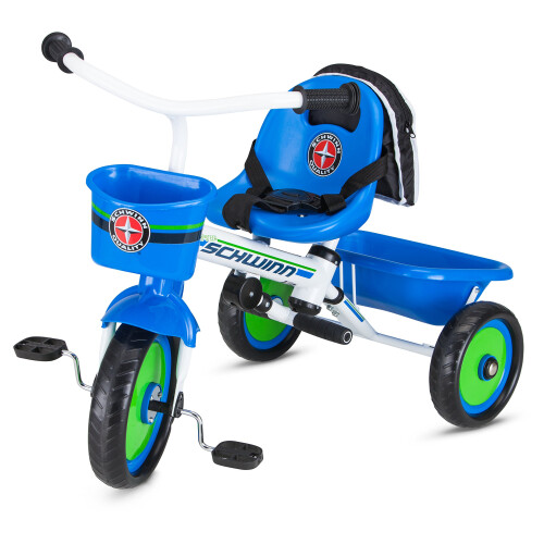 Schwinn Easy Steer Ποδήλατο για Μωρά, Τρίκυκλο με Αφαιρούμενη Λαβή, Μπλέ 1