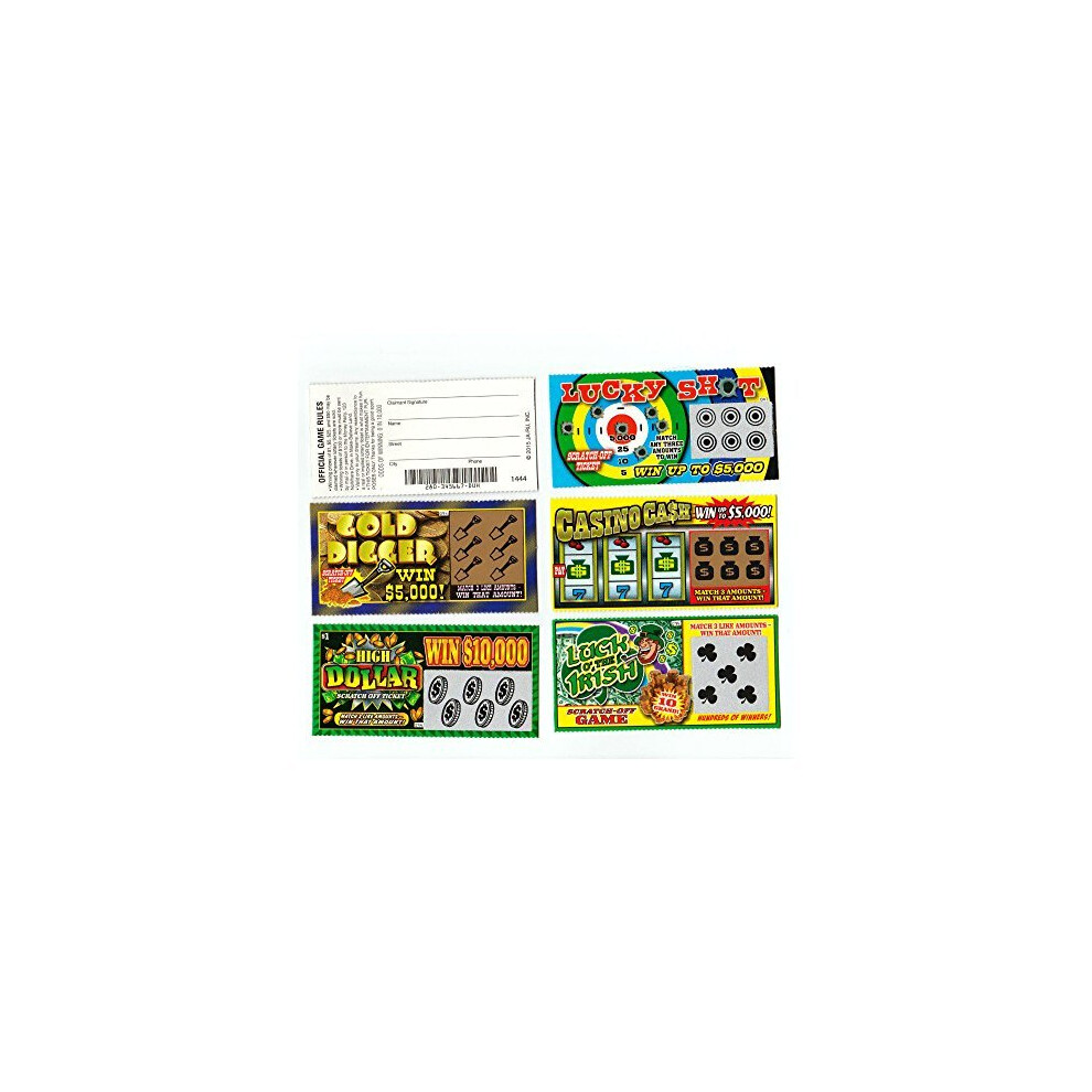 Unbranded 5 Phony Fake All Winning Scratch Off Lottery Tickets -Joke-