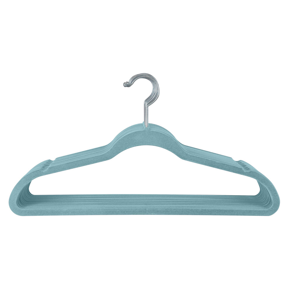 Simplify 10 Superslanke Fluwelen Knuffelbare Hangers In Stoffig Blauw-image
