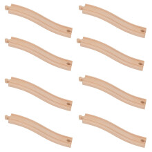 ORBRIUM speelgoed houten trein oplopende rails, 8 stuks, compatibel met alle grote houten spoorwegen, inclusief Thomas Brio Chuggington Imaginarium