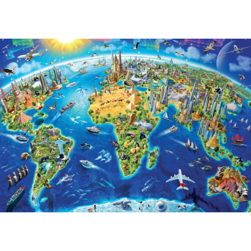 Educa 2000 Wereldori  ntatiepunten Wereldbolpuzzel 1