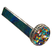 J Devlin Kal 106 Green Stained Glass Kaleidoscope With Two Wheels Gift til far fars dag