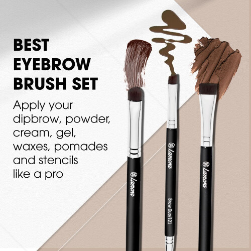 Eyebrow Brush - Duo Eye Brow Spoolie - Angled Eyeshadow Eyeliner - Pre 1
