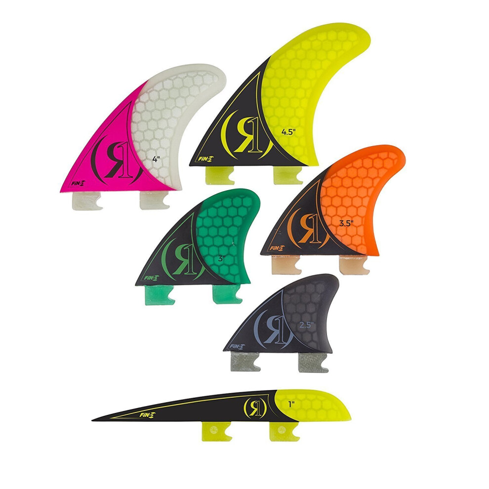 Ronix 1"""" - Fin-S 2.0 Aileron de surf central en fibre de verre sans outil - Noir (