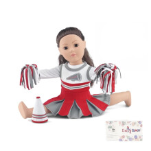 Emily Rose 18 tommer dukke t?j tilbeh?r gavespil s?t | Scarlet og Gray Cheer cheerleader 18 """" Doll Outfit inkluderer kjole t-shirt tee og sjov t