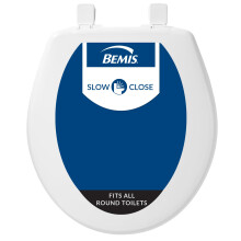 BEMIS 730SLEC 000 Toalettstolssits, Långsam stängning, RUND, Plast, Vit