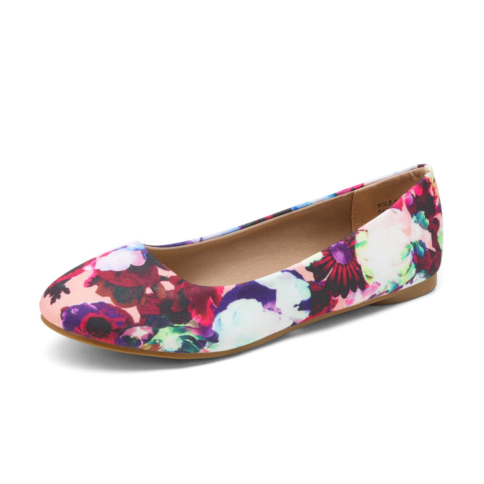 DREAM PAIRS Womens Sole-Simple Floral Ballerina Walking Flats Shoes -
