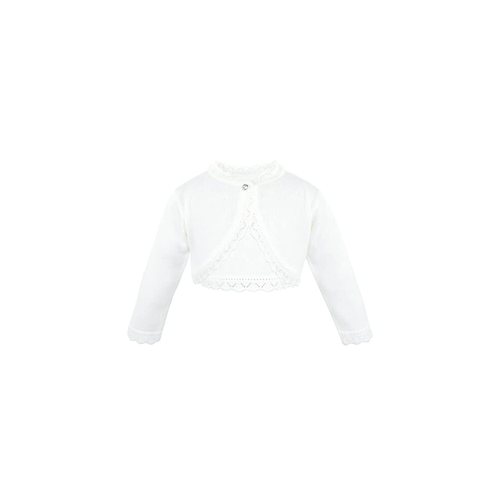 Lilax B   b    fille Tricot Manches Longues Fermeture Bouton Bol   ro Cardigan Shrug 12-18M cr   me