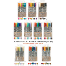 Tim Holtz Distress Crayons Bundle of 60 - All 10 Sets (Set 1-10) Product Codes: 47902+19+26+49+56+63+70+87+94+800