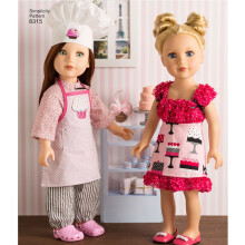 Enkelhedskokken 18 """" Doll Clothes Sewing M?nstre af Carla Reiss One St?rrelse