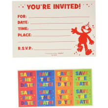 Amscan Sesame Street Elmo vender en postkortinvitation. 8ct multicolor 4 1/4 """" x 6 1/4 """" (491835)