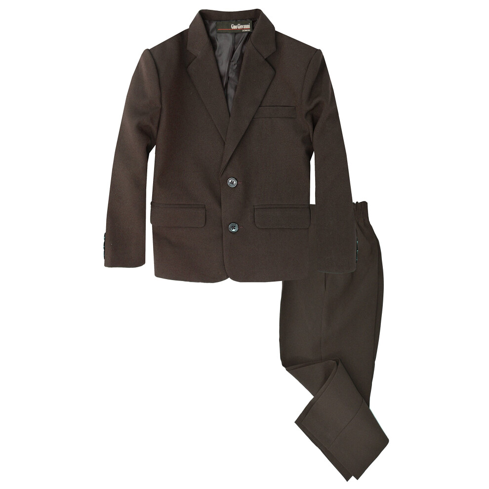 G218 Boys 2 Piece Suit Set Toddler to Teen (18  Brown)-image-OPC-PFKDKGN-NEW