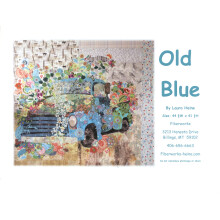 Collage van oude blauwe vintage vrachtwagen door Laura Heine