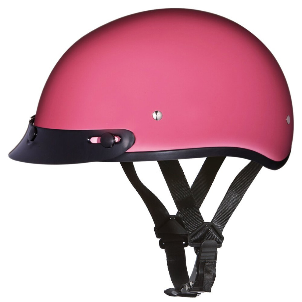 Daytona Helmets Half Skull Cap Motorcycle Helmet - Dot Approved Hi-Glo 651989679017