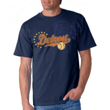 J2 Sport Unisex Retro Detroit Tiger Baseball T -shirt - Men & Women Sport Shirt Navy
