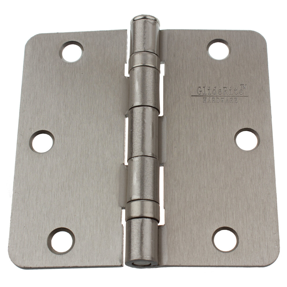 Gliderite Hardware 3514-2Bb-Sn-21 Satin Nickel Finish Ball Bearing 3.5 Inch Steel Door Hinges 0.25 Inch Radius Corners 21 Pack, 3.5" 849376034628