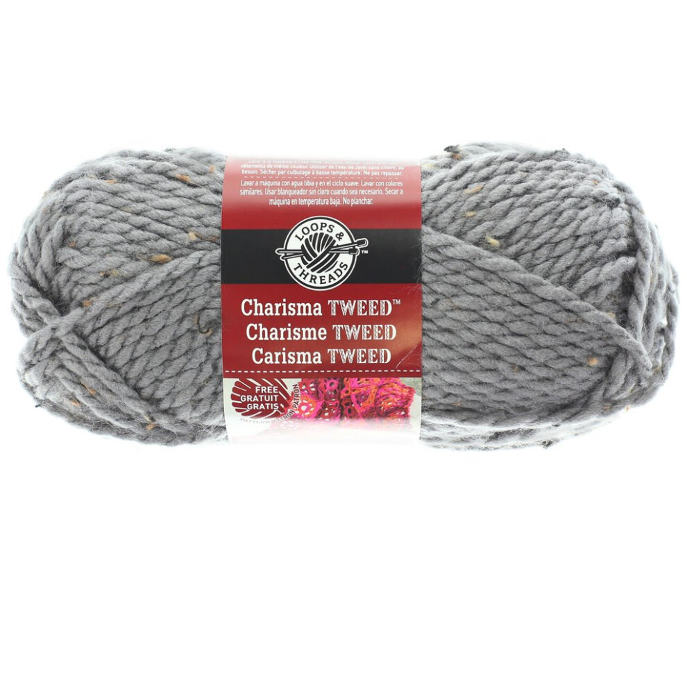 Loops & Threads Charisma Tweed Yarn Gray 3oz