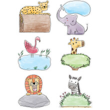 CTP Safari Friends 6"" Designer-Ausschnitte-Set mit 36 ??Akzenten, je 6 Stck (Creative Teaching Press 3278)