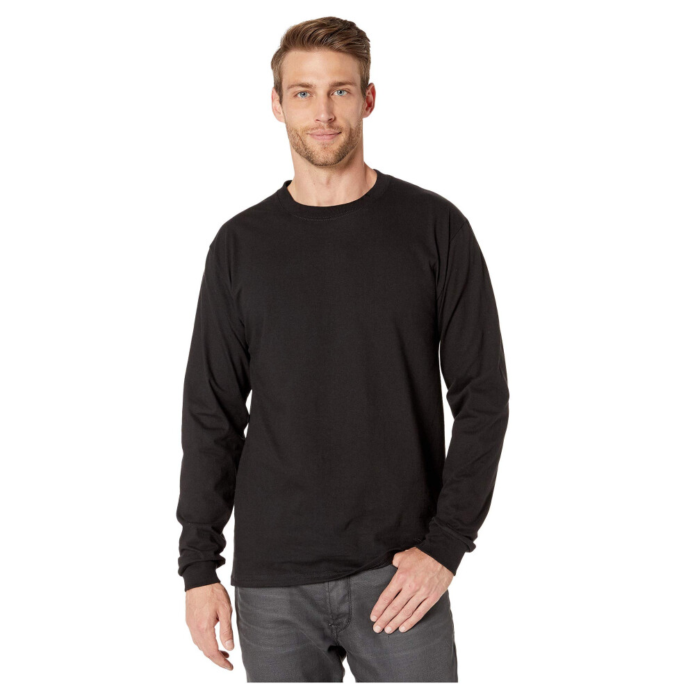 Chemise     manches longues pour homme Hanes Beefy Noir M