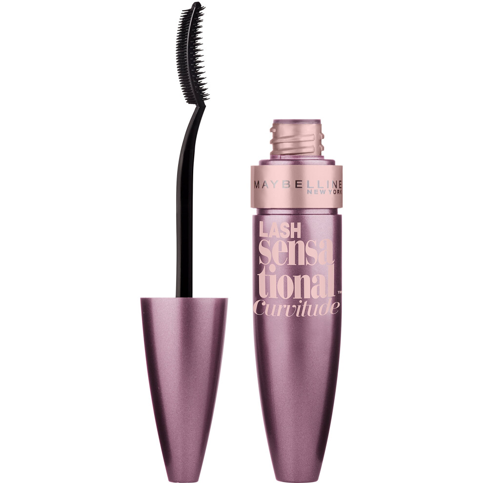 Maybelline New York Lash Sensational Curvitude Washable Mascara  Blackest Black  033 fl oz