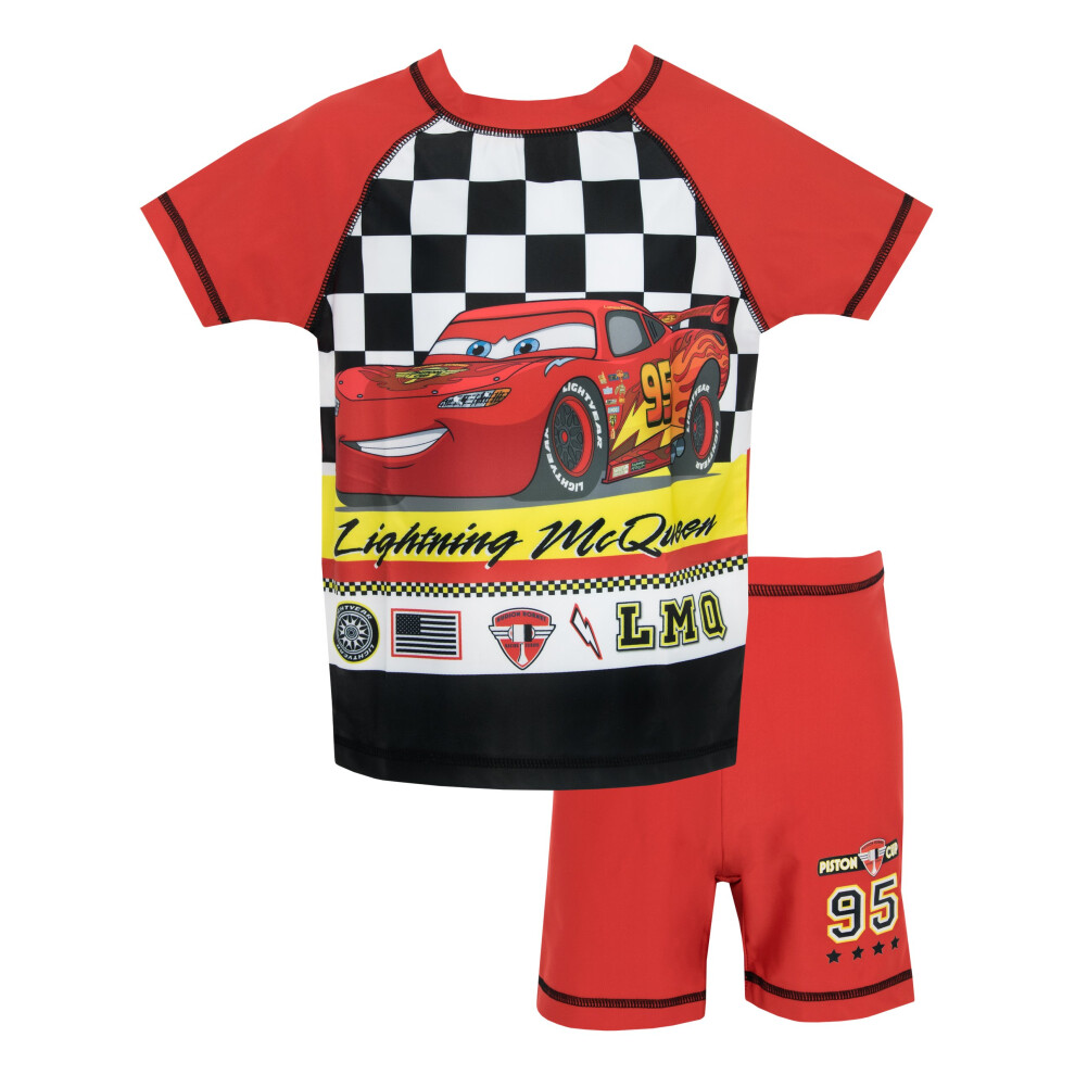 Disney Cars Boys' Lightning McQueen Two Piece Swim Set 4 Multicoloured