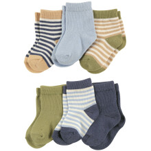 Calzini casual Touched by Nature in cotone biologico per neonati, a righe, taglia 6-12 mesi, USA