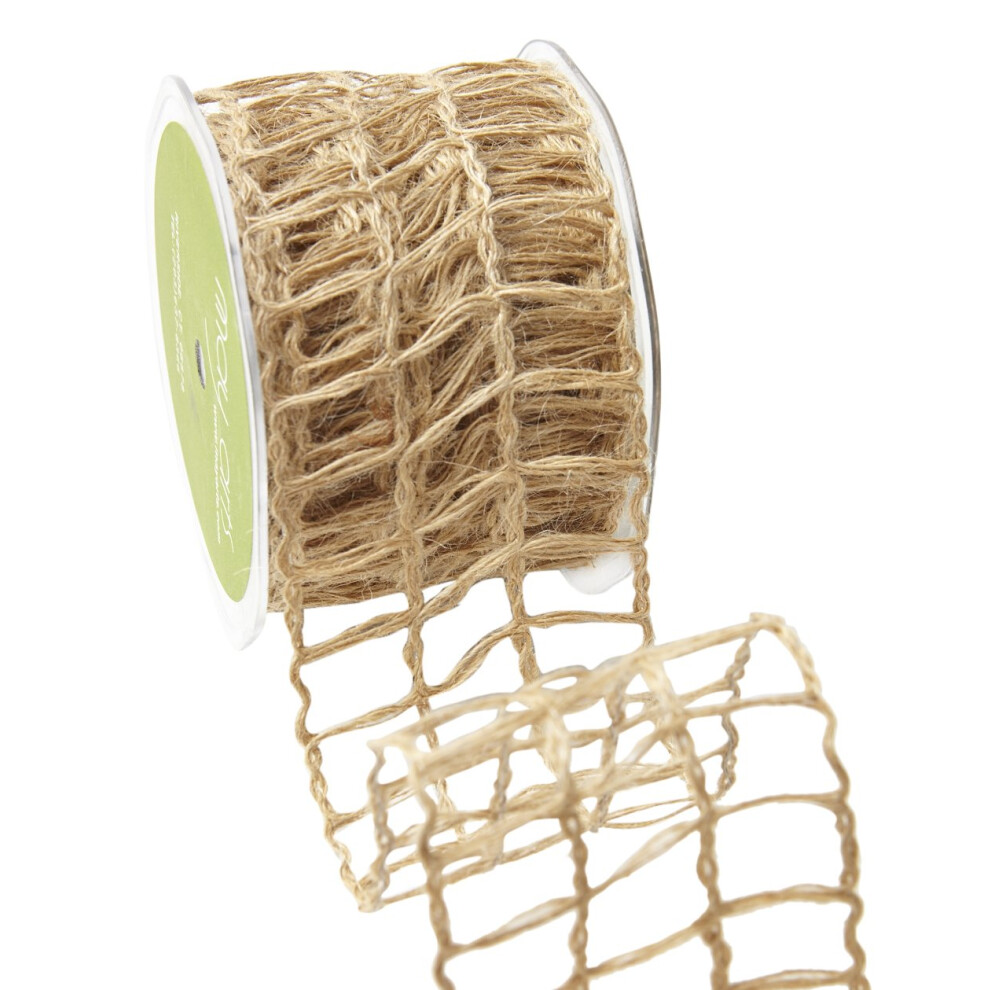 May Arts Natural 2,5"""" Open Weave Jute Net 10 yd