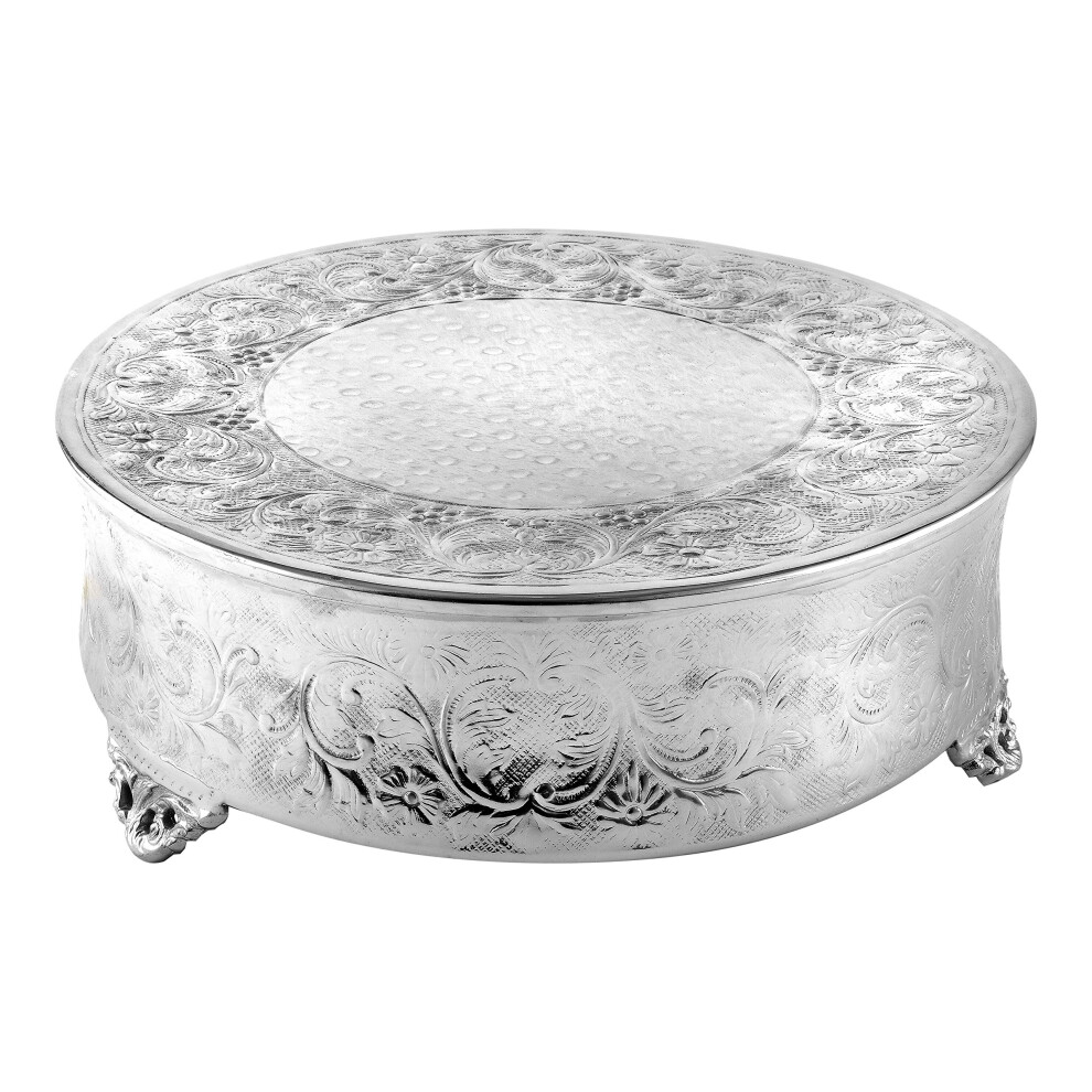 Elegance 16 Round Ornate Wedding Cake Stand  Silver