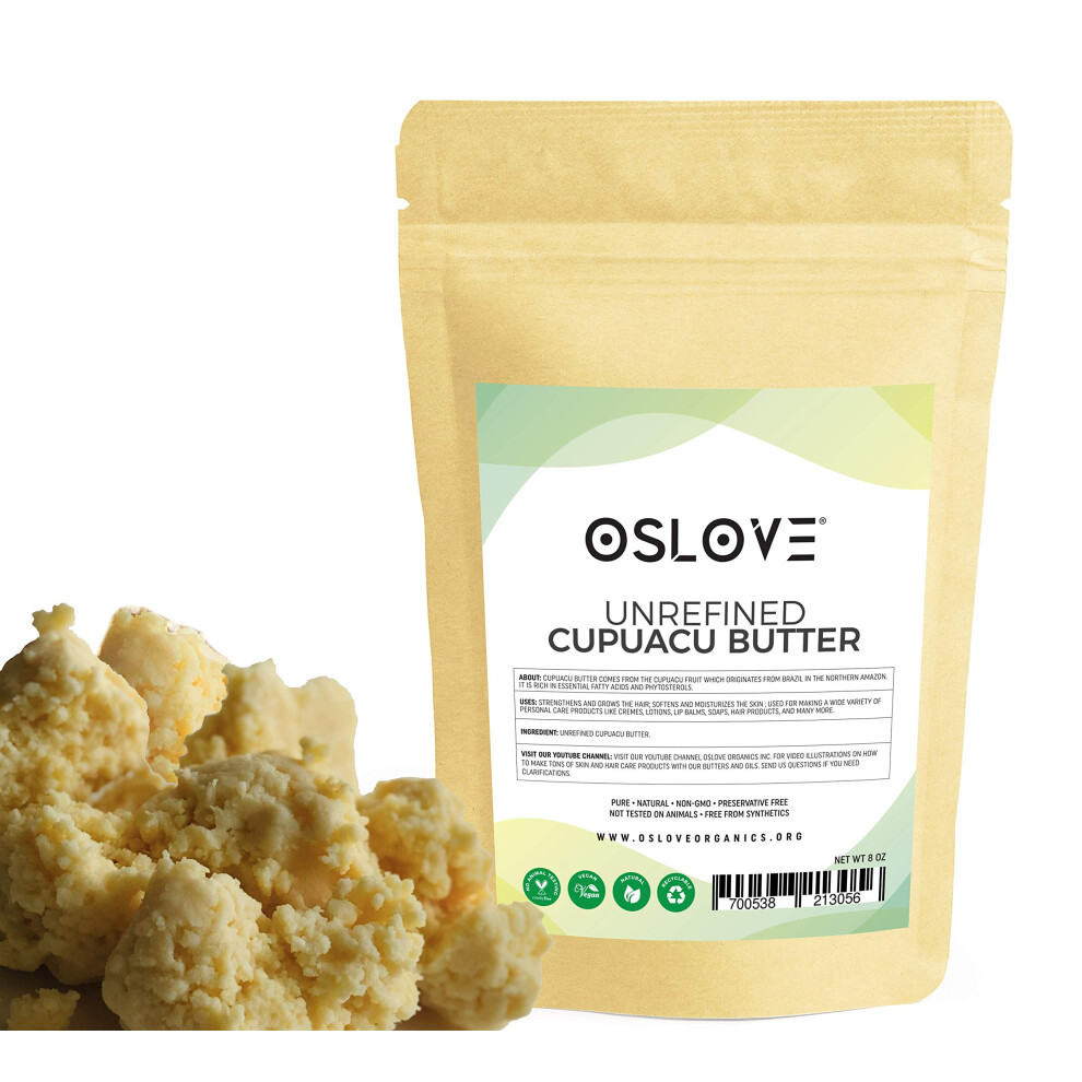 Oslove Organics Cupuacu Butter -Pure And Natural 8Oz Fresh Rich And Creamy In Diy Mixes | Vegan Butter | Use For Whipped Body Butters Salves Lotion