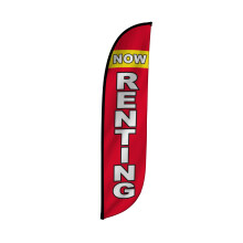 Lookourway Feather Flag - 12ft h?jt reklameflag banner til forretnings- og begivenhedsfremme - kun flag - fast ejendom tema - nu lejer (10m120030