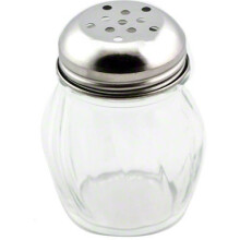 Great Credentials Grated Cheese or Red Pepper Swirl Glass Shaker Perforated Top