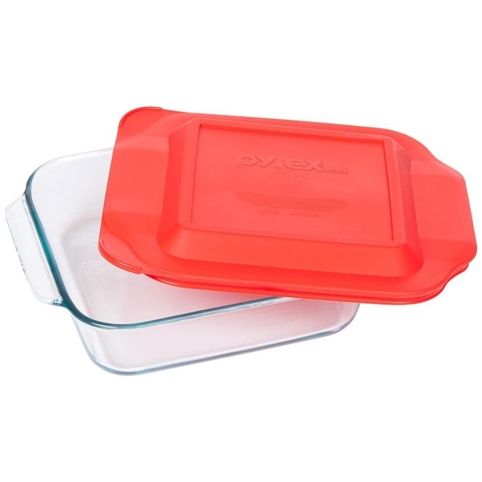 Pyrex 8 Inch Baking Dish  Red  8-inches Square