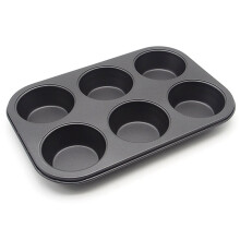 HYTK forma na muffiny, 6 lok, forma na pecenie muffinov, neprilnav , z uhl kovej ocele, lahko sa cist