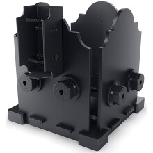 Ozco 56671 Laredo Sunset 6 in. x 6 in. Elevated Post Base with Single Rail Saddle  Black Galvanized Steel (1 kit per pack)
