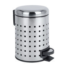 WENKO Pattumiera piccola con coperchio e pedale per il bagno con