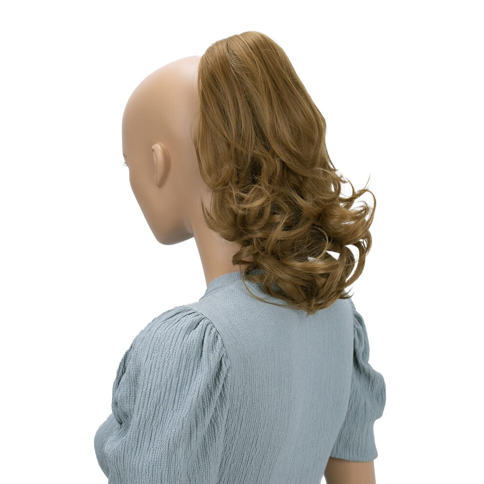 Caisha Unisex Not,Specified 14"" Wavy Clip On Ponytail With Butterfly Clip Hairpiece Heat-Resistant Synthetic Fibres Dark Blond H137