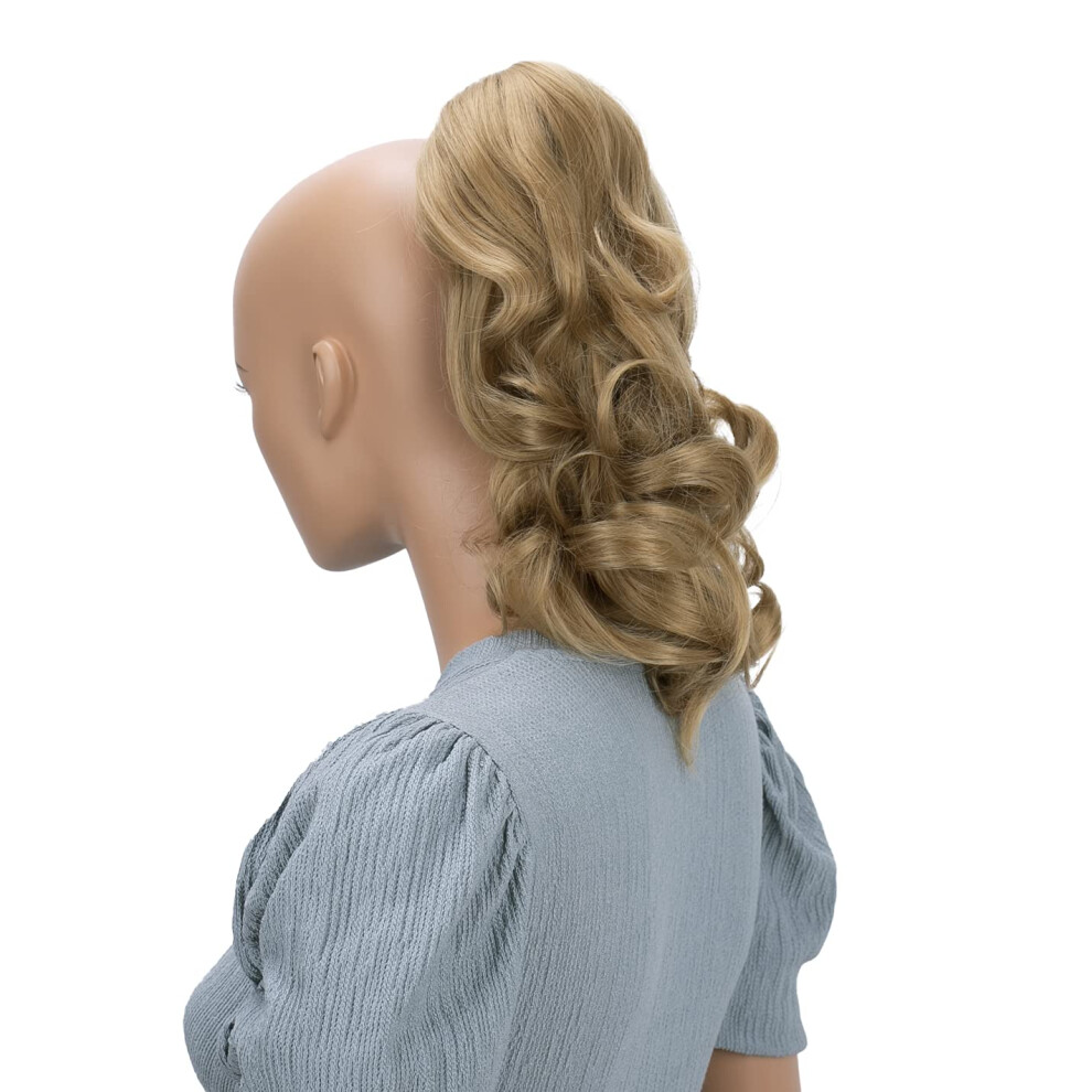 Caisha Unisex Not,Specified 14"" Wavy Clip On Ponytail With Butterfly Clip Hairpiece Heat-Resistant Synthetic Fibres Dark Blonde H102