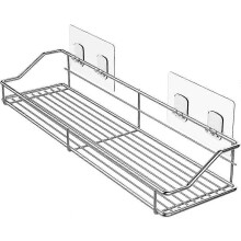 (As show, One size) Shower Towels Basket Shelf Bathroom Organizer Kitchen Spice Rack 304 Stainless Steel - No Drilling