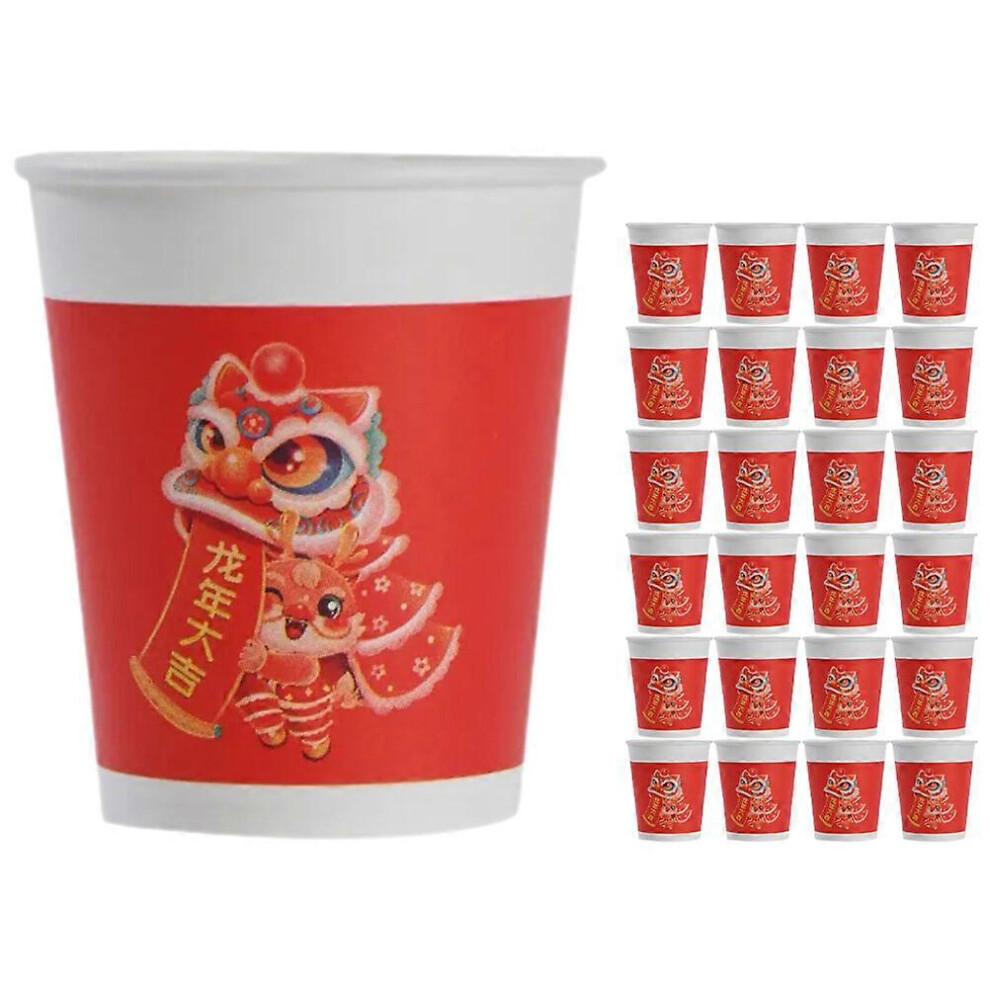 Kricely (As Show, One Size) 50Pcs Disposable Paper Cups New Year Theme Paper Cups Party Paper Water Cups