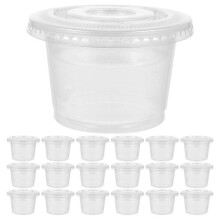 (As show, One size) 100pcs Small Dessert Cup Seasoning Cup Pudding Cup Sauce Container with Lid for Home