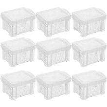 (As show, One size) 10pcs Small Containers with Lids Plastic Box Small Storage Box Plastic Small Storage Box
