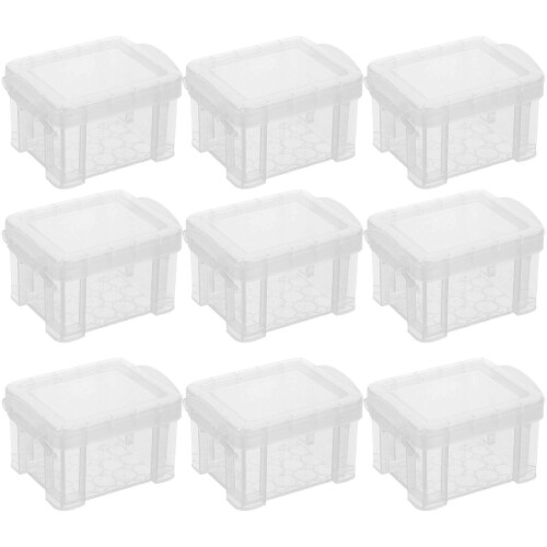 (As show, One size) 10pcs Small Containers with Lids Plastic Box Small Storage Box Plastic Small Storage Box