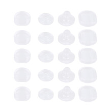 (As show, One size) 100pcs Ear Clip Accessories Ear Clip Antalgic Pad Ear Clips Skid Resistance Pad (Style 2)