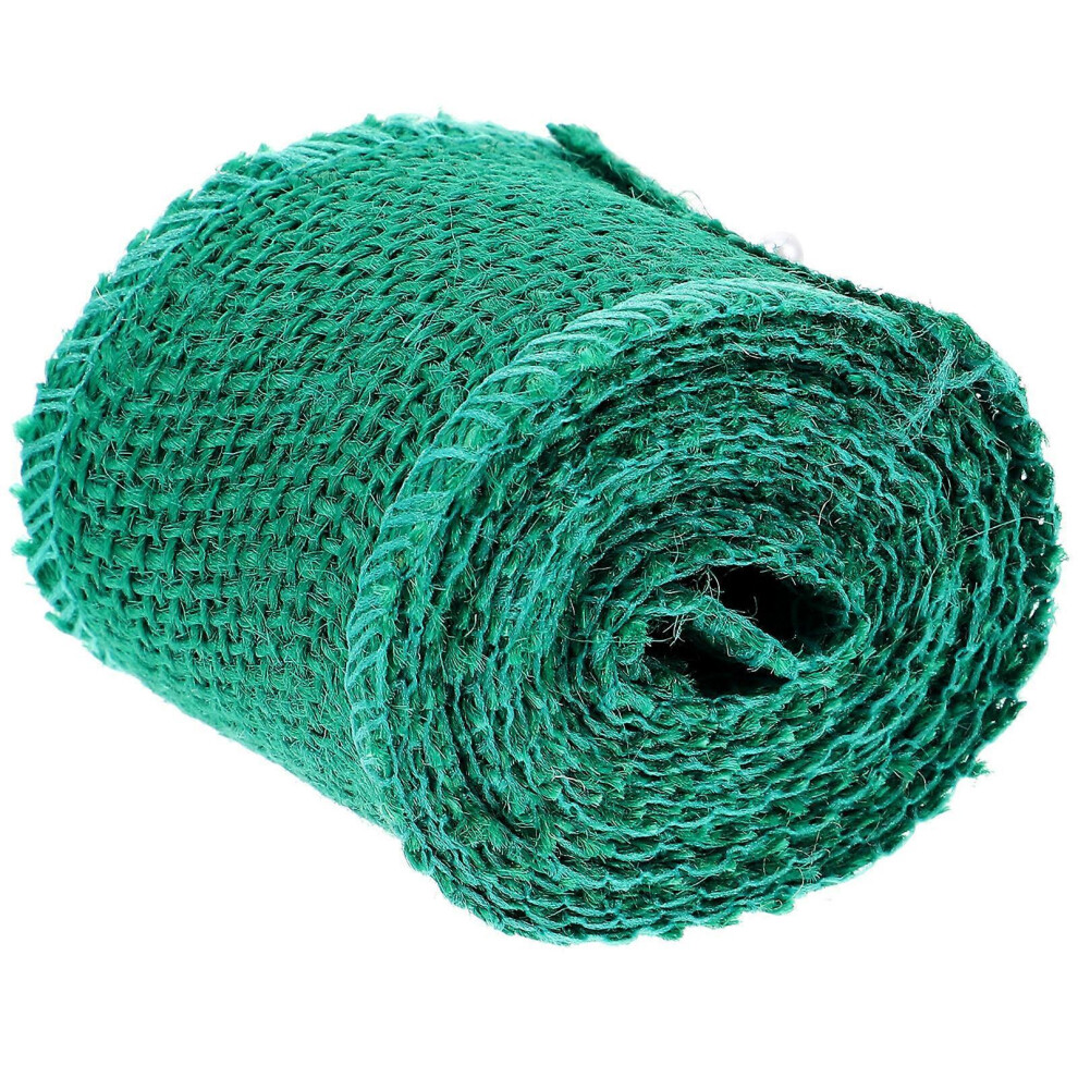 Kricely (As Show, One Size) 2M Jute Burlap Ribbon Roll For Christmas Decoration (Green)