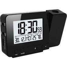 (As show, One size) Led Projector Clock, Digital Alarm Clock Projection Alarm Clock Indoor Temperature 4 Levels Adjustable Brightness Function
