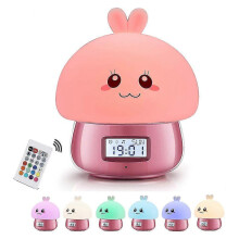 (As show, One size) Alarm Clock Children Girls, Light Alarm Clock Wake Up Light, Pink